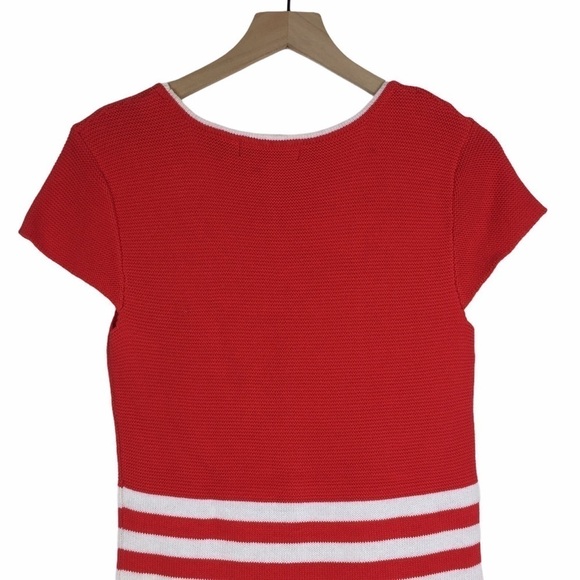 CRYSTAL KOBE Sweater Dress Stripes Buttons Elf Costume Cap Sleeves Size Small - Picture 4 of 8